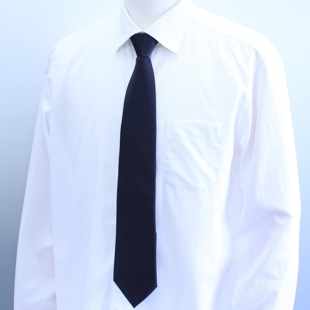 [CUFFSMANIA] Formal Tie Set (Black and White) - Polka Dot and Black - Easy One-Touch Zipper Tie