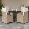 Vidaxl 5-Cz. Set di Mobili da Giardino con Cuscini, Beige, Polyrattan