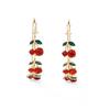 Xiyin, Hot-selling Sweet Fruit Series, Red Cherry Earrings, Women's Fashion Temperament, Elegant Diamond Earrings