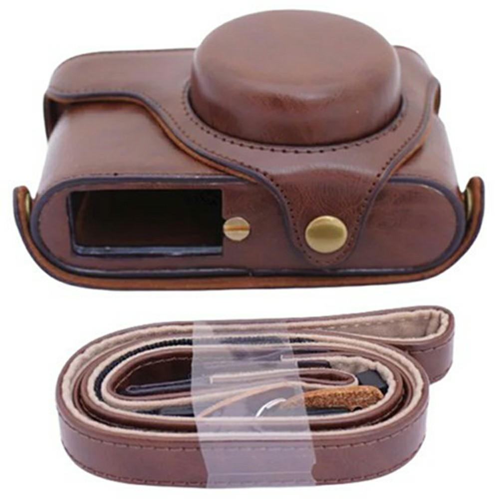 

For Leica X1/X2/XE Camera Case Premium PU Leather Protective Cover with Shoulder Strap B