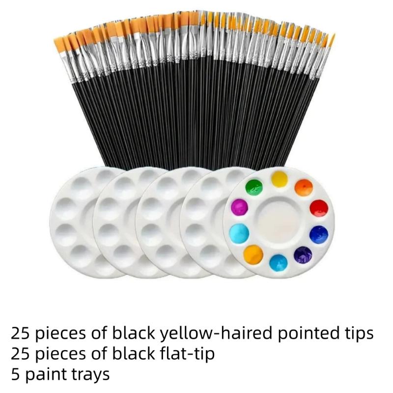 50/55/100/105/110/160pcs Nylon Brush Acrylic Detail Painting Thin Hook Line Pen Professional Paint Brush Kit Art Supplies