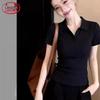 Langsha Women's Polo Collar Short Sleeve T-shirt