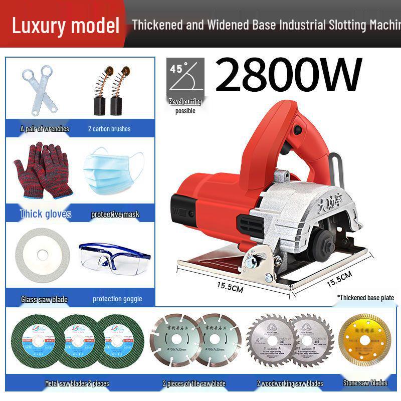 Multifunctional High-Power Electric Cutting and Slotting Machine for Steel, Wood, Marble, Tile, and More