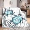 1Pc Oceanic Sea Turtle Art Blanket Soft And Comfortable Casual Warm Camping Travel Christmas Halloween Xmas Gift M928741