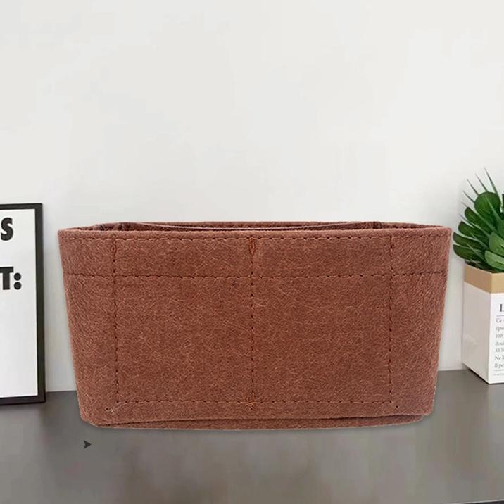 

Мини-сумка-вкладыш для сумки-вкладыша из фетра Longchanp, поддерживающий разделитель, сумка-вставка для сумки среднего размера 16*5*8cm（ no zipper） коричневый