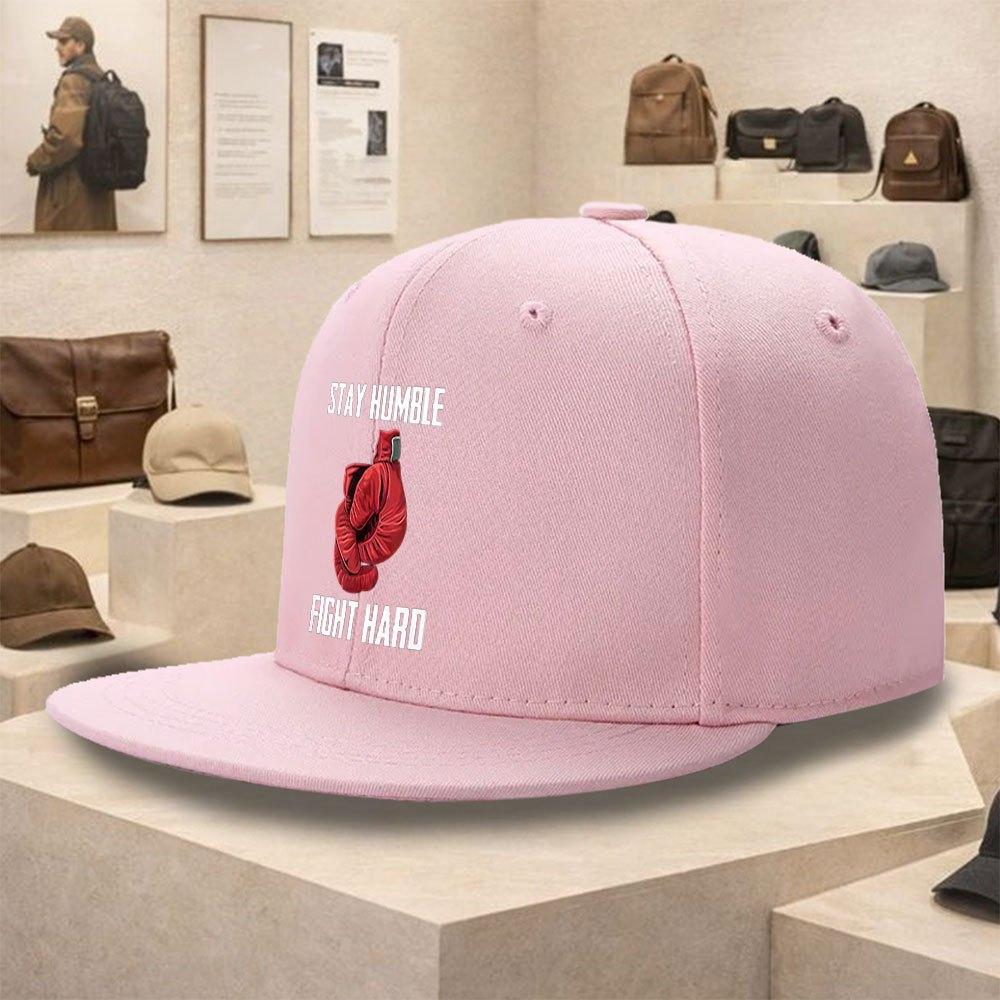 Stay Humble Fight Hard Boxing Graphic Baseball Cap Polyester Flat Brim Unisex Casual Street Style