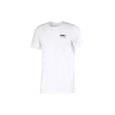 Letter Print Crew Neck Regular Short Sleeve T-Shirt Men T-Shirts White 597138-02