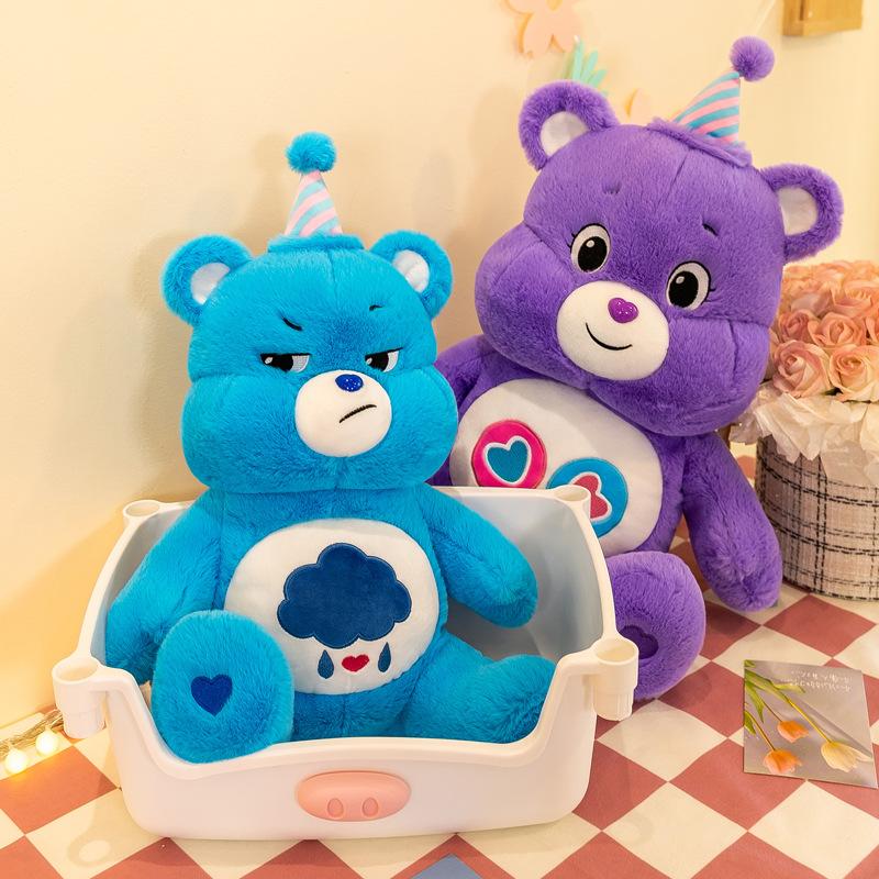 Cartoon Love Bear Plush Toy Children Sleeping Pillow Claw Machine Doll Rainbow Cloud Bear Doll