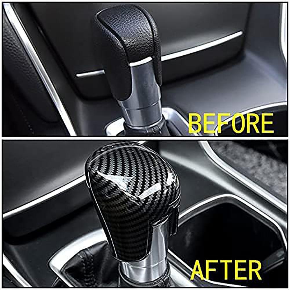 Carbon Fiber Style Gear Shift Knob Cap Cover Trim For Honda Accord 2018-23