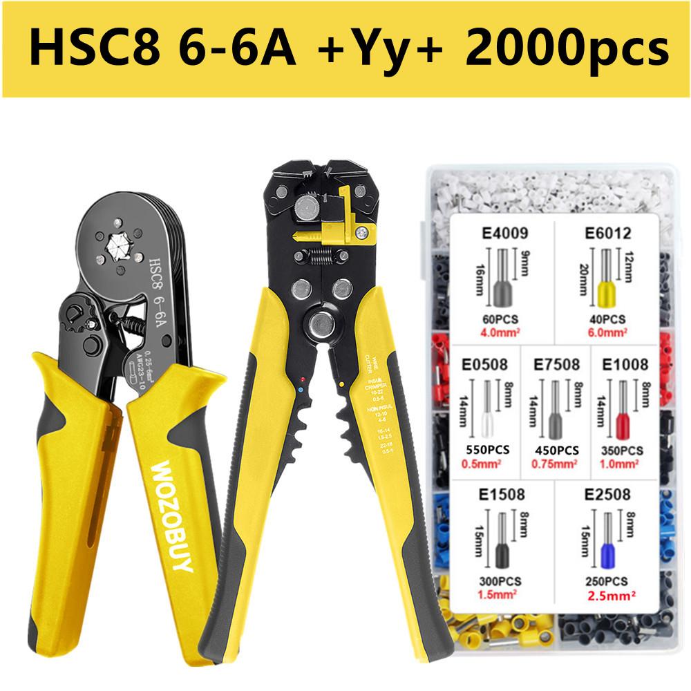 Ferrule Crimper Tool, WOZOBUY Ratchet Crimping Tool Kit-Wire Stripper / Crimper Plier ,or Plier Set with Connectors