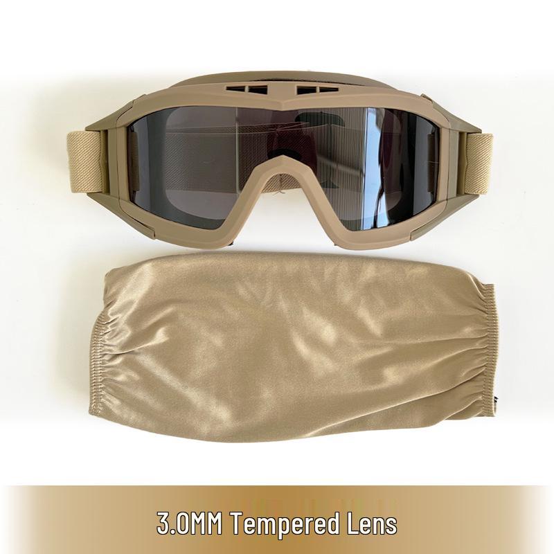 Impact-Resistant Tactical Combat Goggles - Windproof & Sandproof Shooting Glasses for Outdoor Use
