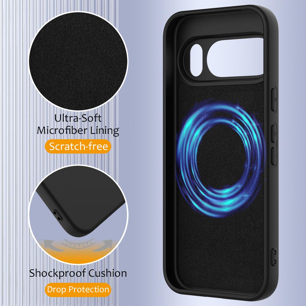 For Google Pixel 10 Pro Case Compatible with MagSafe Anti-Drop Liquid Silicone Phone Cover