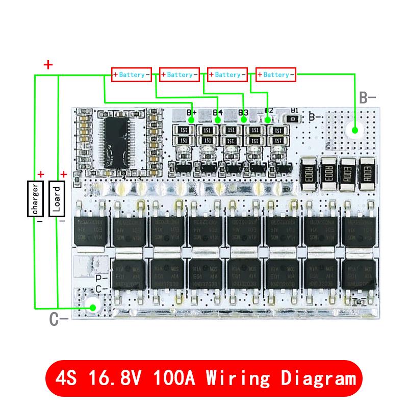 

5S 4S 3S BMS 100A 21V 18V 16.8V 12V 18650 Li-ion LMO Тернарна літієва батарея Захист друкованої плати Баланс зарядки