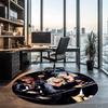 Guns N Roses Printed Round Rug Carpet Chair Rug Area Rug Entryway Doormats,for Office Chair Living Room Bedroom Kitchen Room.