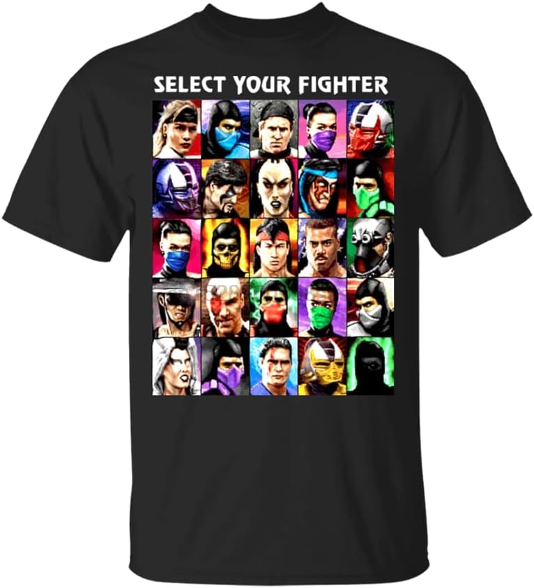 Mortal Kombat Select Your Fighter New T-Shirt Black Men-Women Slogans Customized Tee Shirt XL чёрный