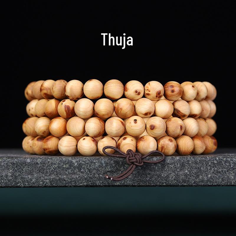 Buddhist 108 Beads Bracelet: Red Sandalwood, Green Sandalwood, Ebony Wood Rosary Necklace