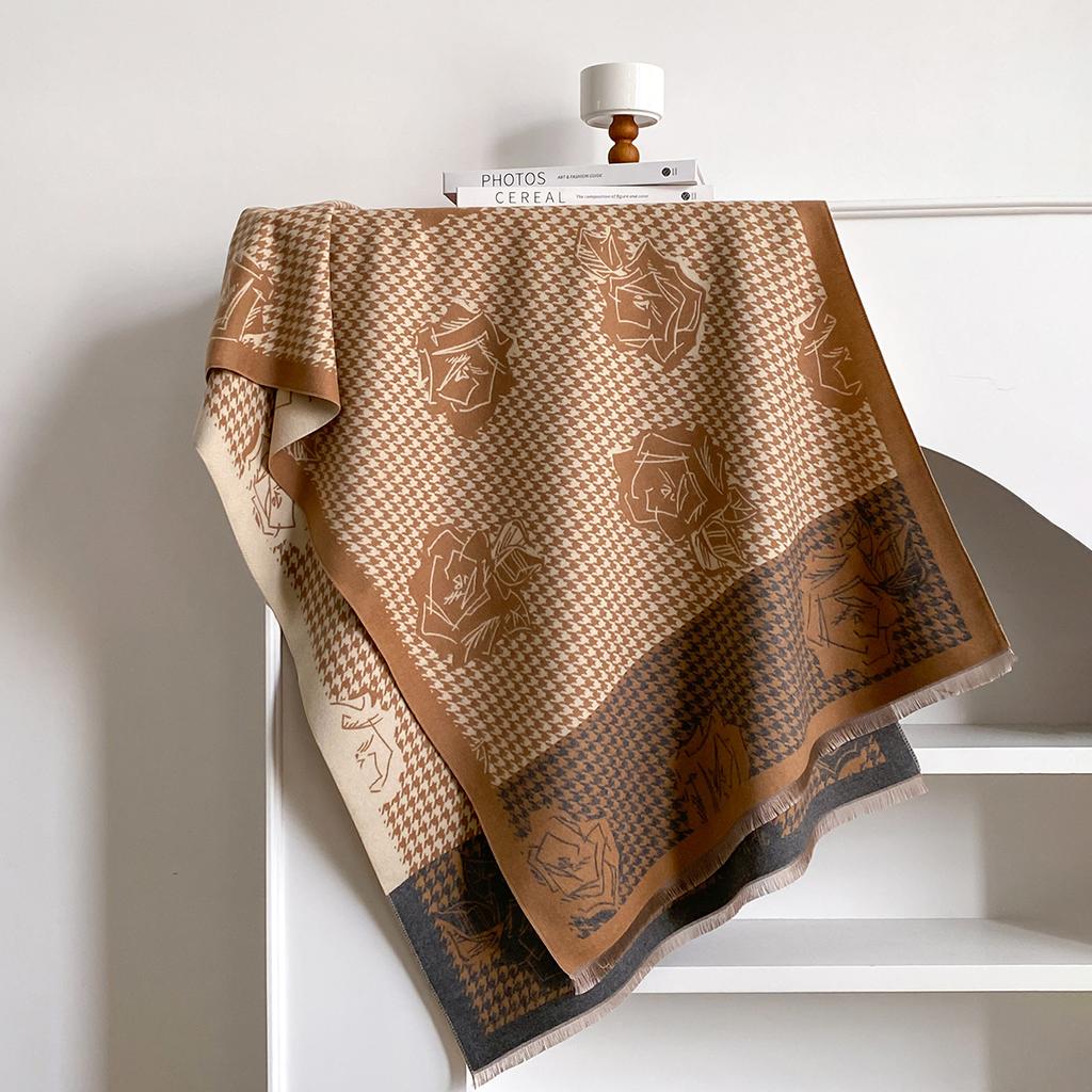 Eșarfă de iarnă de lux femei cașmir cald Pashmina Brand Foulard șaluri feminine împachetări groase bufanda poncho eșarfe furat