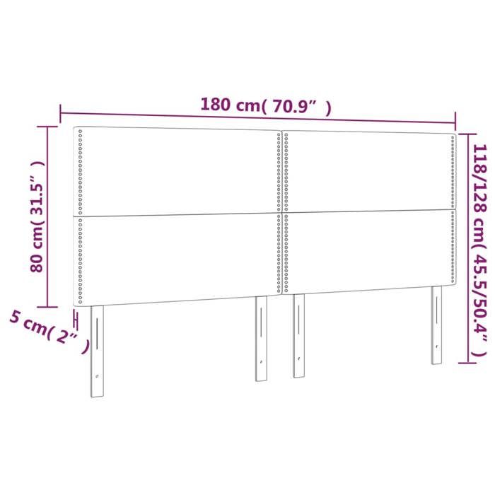 VidaXL LED Headboard Bedroom Furniture Double Bed Accessory Head of Bed Frame Interior Black 3122386