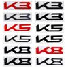 New 3D Metal K3 K5 K8 Logo Decals Sticker For K5 K3 K8 Sportage 4 Rio 3 Picanto Soul Car Fender Rear Trunk Emblem Badge