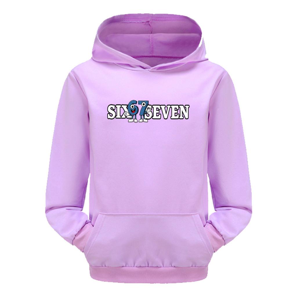 5388 Kids Boys Girls Steal a Brainrot 67 Printed Casual Long Sleeves Hoodies with Pocket