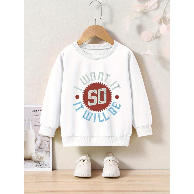 European sizes Kids' Cartoon Print Round Neck Sweatshirt Sportswear
