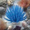Aquarium Scenery Accessory Silicone Sea Anemone, Realistic Blue Actinian, Fish Tank Stable Decoration Ornament, Flexible Actinia for Seawater