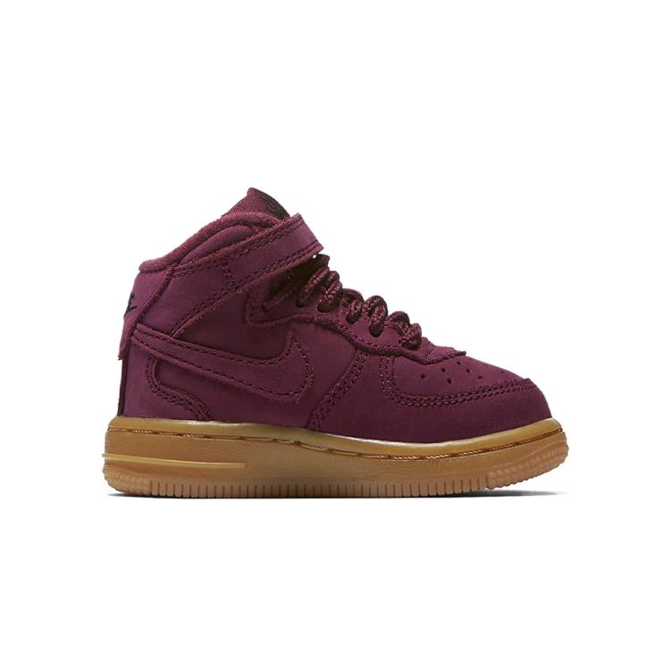 Nike Air Force 1 WB Mid Top Toddler Shoes Burgundy Infant And Toddler AH0757-600