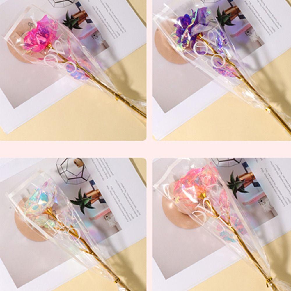 LED Lights Gold Foil Rose Flower Glowing Wedding Fake Flower  Valentine's Day