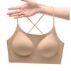 Nahtlose BH Unterwäsche Damen Atmungsaktive Unsichtbare BHs Gerafft Ohne Bügel Dünner Schulterträger Schöner Rücken-BH