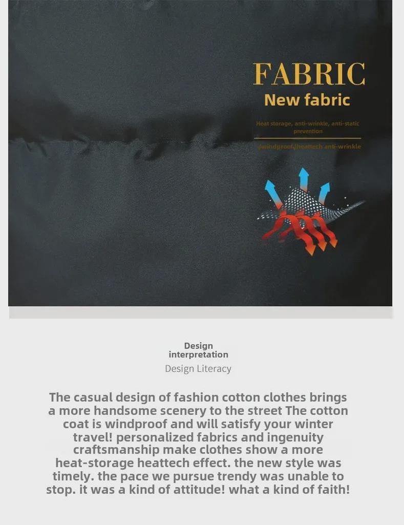 Men's Mid-Length Hooded Cotton-Padded Jacket - Solid Color Winter Coat