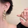 Lilac French Exaggerated Earrings Hong Kong Style Niche Light Luxury Personality Earrings Silver Needle Earrings