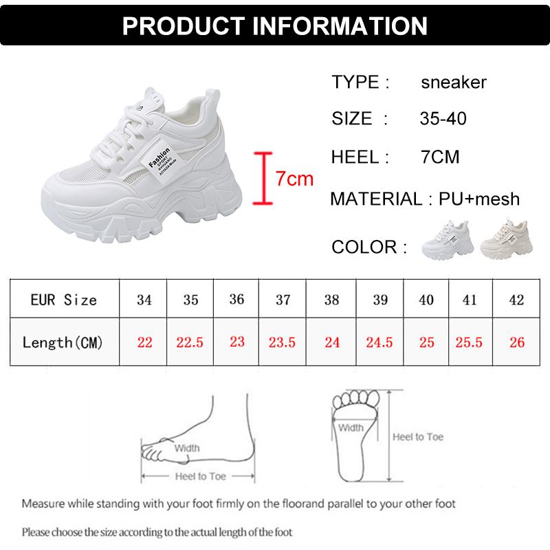 Fashion Whiet Breathable Chunky Sneakers Woman 2025 Spring Thick Platform Casual Sneakers Women Non Slip Lace Up Sports Shoes Female