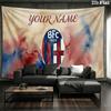 Custom Name,Bologna FC Wall Tapestry, Aesthetic Printed Fabric Blanket, Suitable for Bedroom, Living Room, and Home Decor.