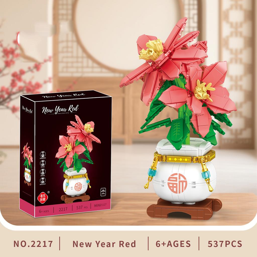 Blumenstrauß Mini Bausteine Konstrukteur Sets Block Modell Puzzle Zusammenbau Steine DIY Heimdekoration Kinderspielzeug Geschenk