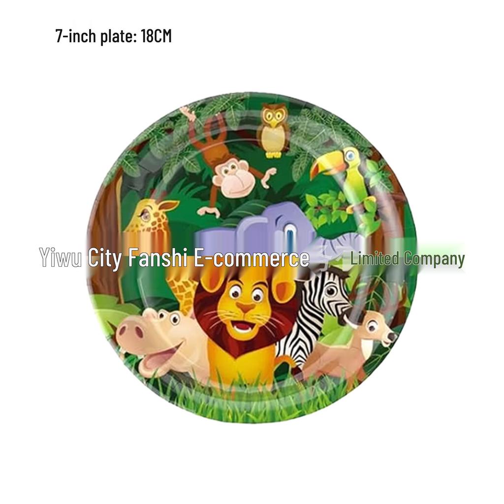 Jungle Animals Birthday Party Tableware for 24 - Plates, Napkins & Cutlery
