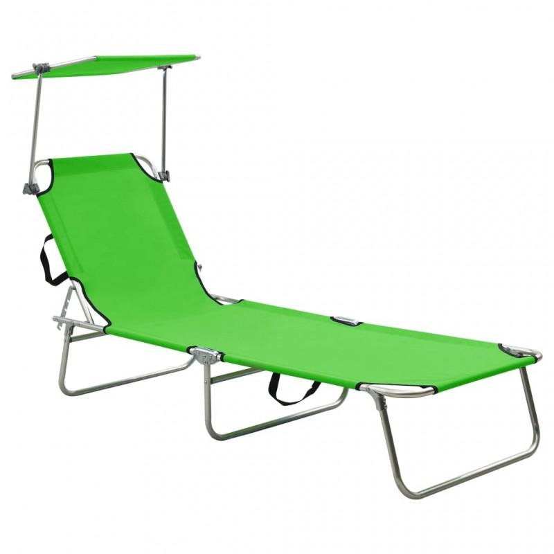 Day and Night - Day and Night Folding Lounger with Apple Green Steel Canopy