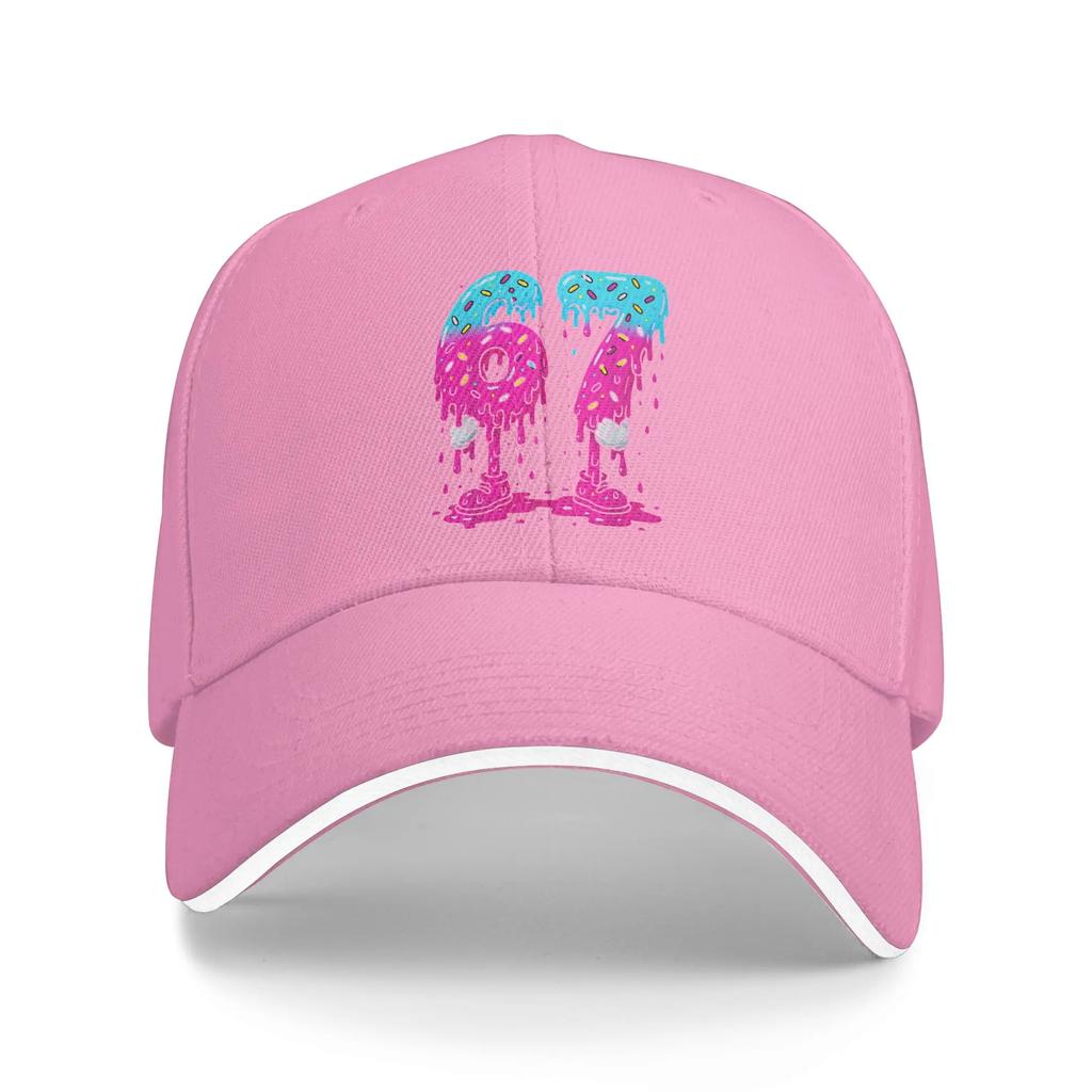 Number Ice Cream Drip Six Seven Meme th Birthday Baseball Cap Hip Hop Sandwich Hats Unisex Adjustable Hats Cap Fishing