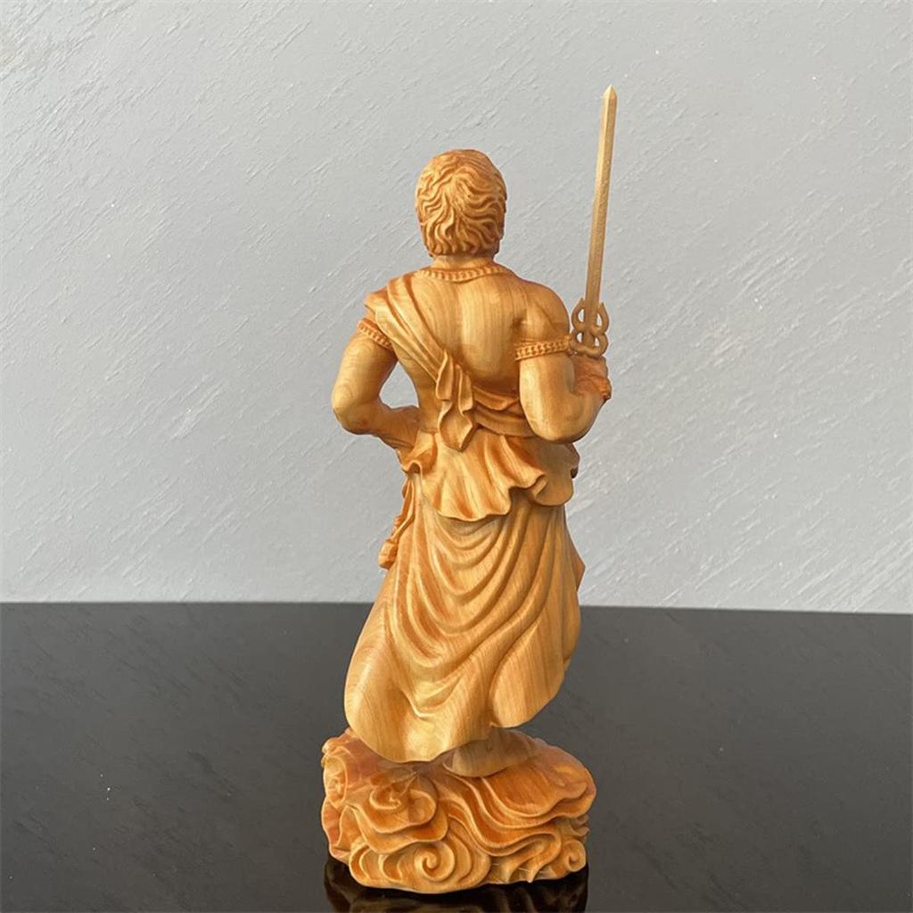 Wooden Buddha standing statue of natural cliff Buddha Buddha decorative Buddha principal wooden ornament 18cm x width 8cm x depth statue, Acala, oak,