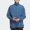 Adidas Contrast Collar Single-Breasted Jacket Men Outerwear Blue HY7240