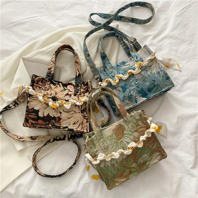 Printed Handheld Tote Bag For Women  New Large Capacity Canvas Commuter Bag Casual Versatile Single Shoulder Crossbody Bag