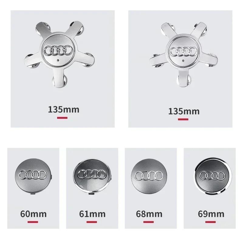 For Audi B5 Hub Caps Hot For Audi 4pcs 60/ 61/68/69mm Audi wheel hub center cover wheel badge is suitable for Audi TT RS A3A4A5A7A8S5 S6