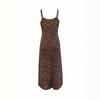 Leopard Print Long Dress With V Neck And Flowing Skirt For Streetwear Fashion