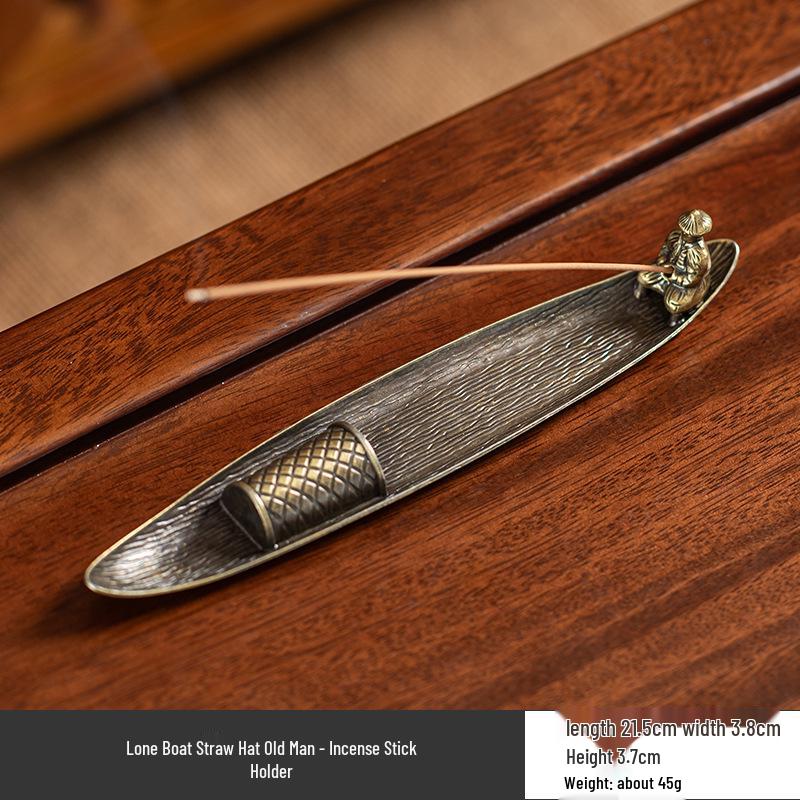 Antique Bodhi Leaf Incense Holder - Japanese-Inspired Aromatherapy Stand