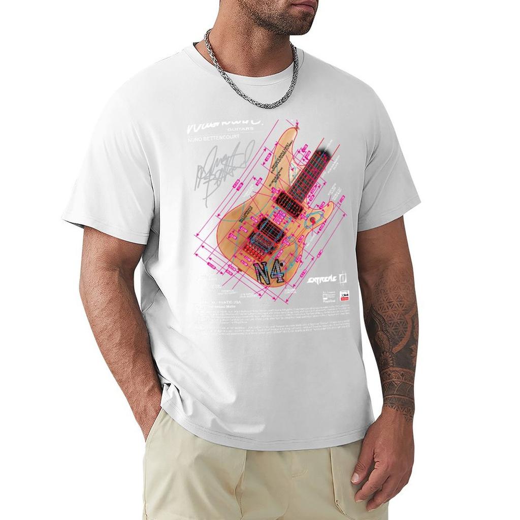 Washburn N4 Blueprint T-Shirt Lässig Trendig Streetwear T-Shirt