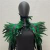 Feather Shawl Cape Costume Cloak With Faux Fur For Performance And Dance Shows