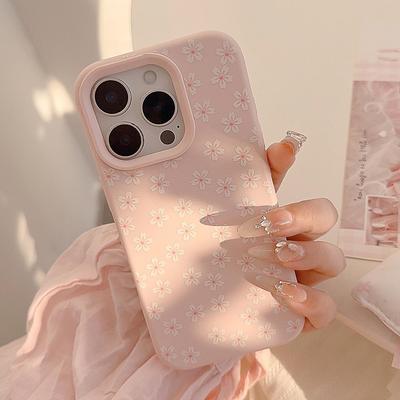 Custodia per telefono rosa fiore di ciliegio per iPhone 16 e iPhone 16 Pro Max