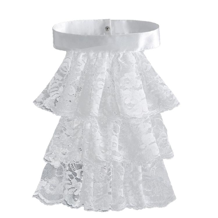 Lace Jabot Collar Victorian Theme Party Neckwear Cosplay Accessory Collar for Halloween Teaparty Dressingup Neckpiece