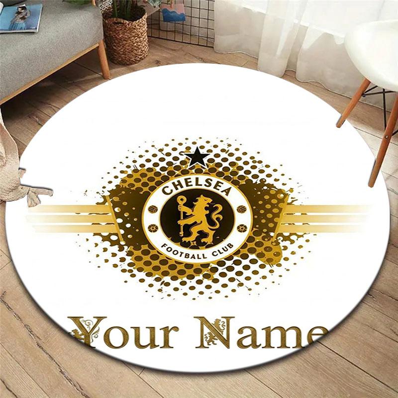 Chelsea F Custom Name Round Area Rug,Carpet Rug for Living Room Bedroom Sofa Playroom Decor,Non-slip Floor Mat