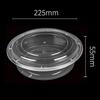 Disposable Round Plastic Food Container with High Lid (1500ml, 120 Sets)