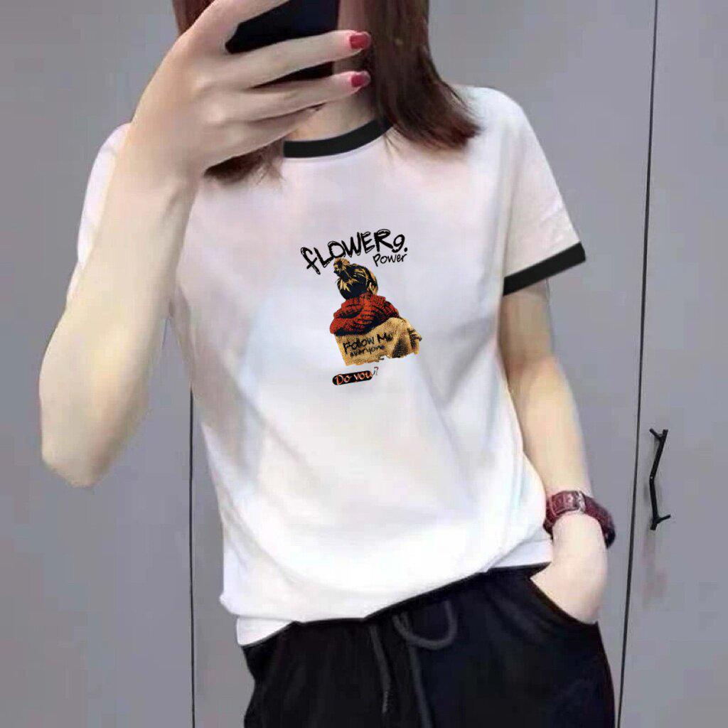 Popular Women's Color-Block Letter Print Short-Sleeve T-Shirt for Middle-Aged and Elderly Mothers - Slimming and Versatile.